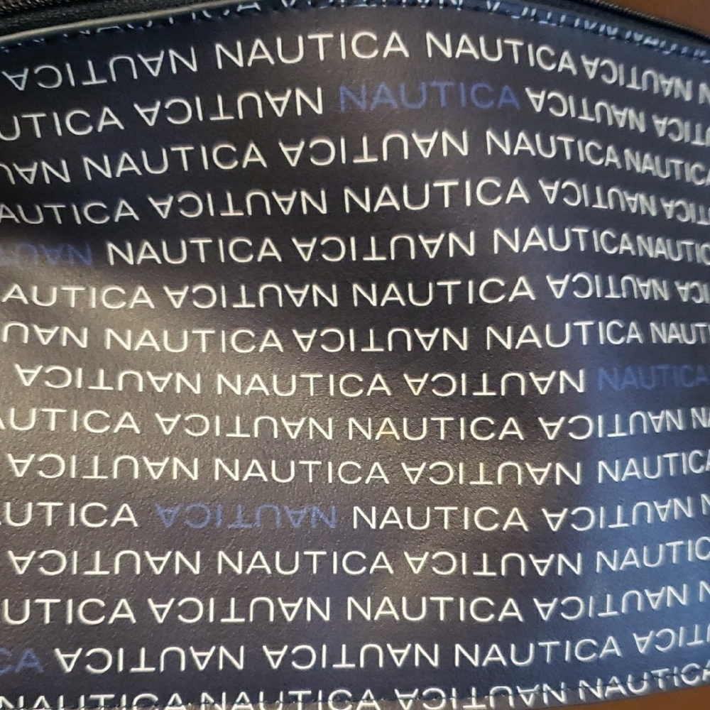 Nautica Navy and White Logo Wristlet Pouch - Picture 2 of 5
